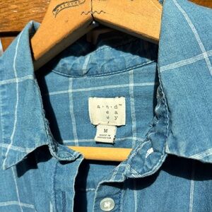 Blue Plaid Button-Up Shirt by A New Day